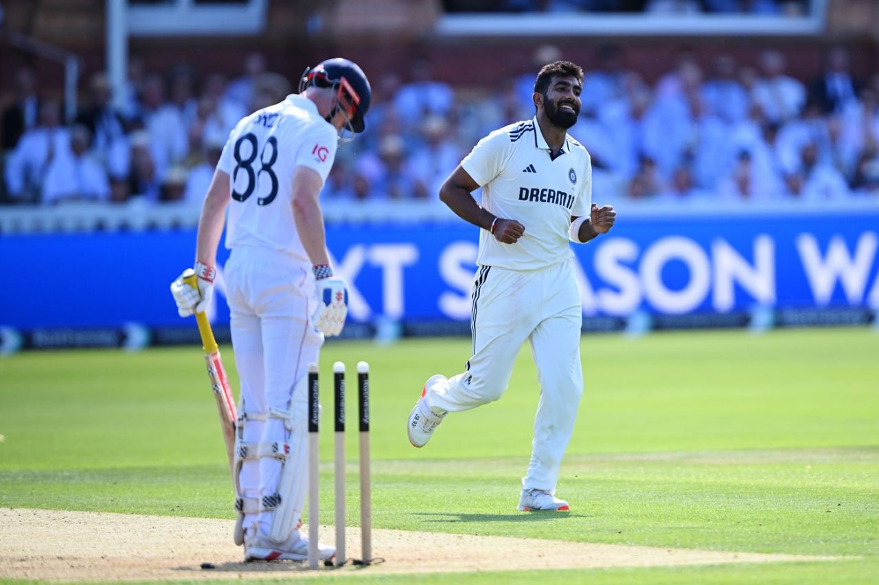 Jasprit Bumrah cleaned Harry Brook up, England vs India, 3rd Test, Lord's, London, 1st Day, July 10, 2025