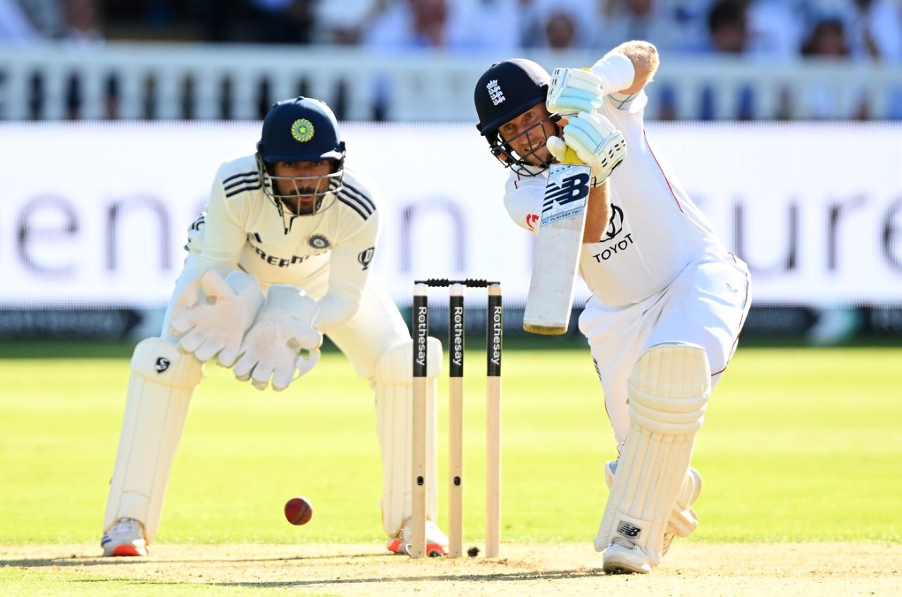 Joe Root punches the ball away, England vs India, 3rd Test, Lord's, London, Day 1, July 10, 2025
