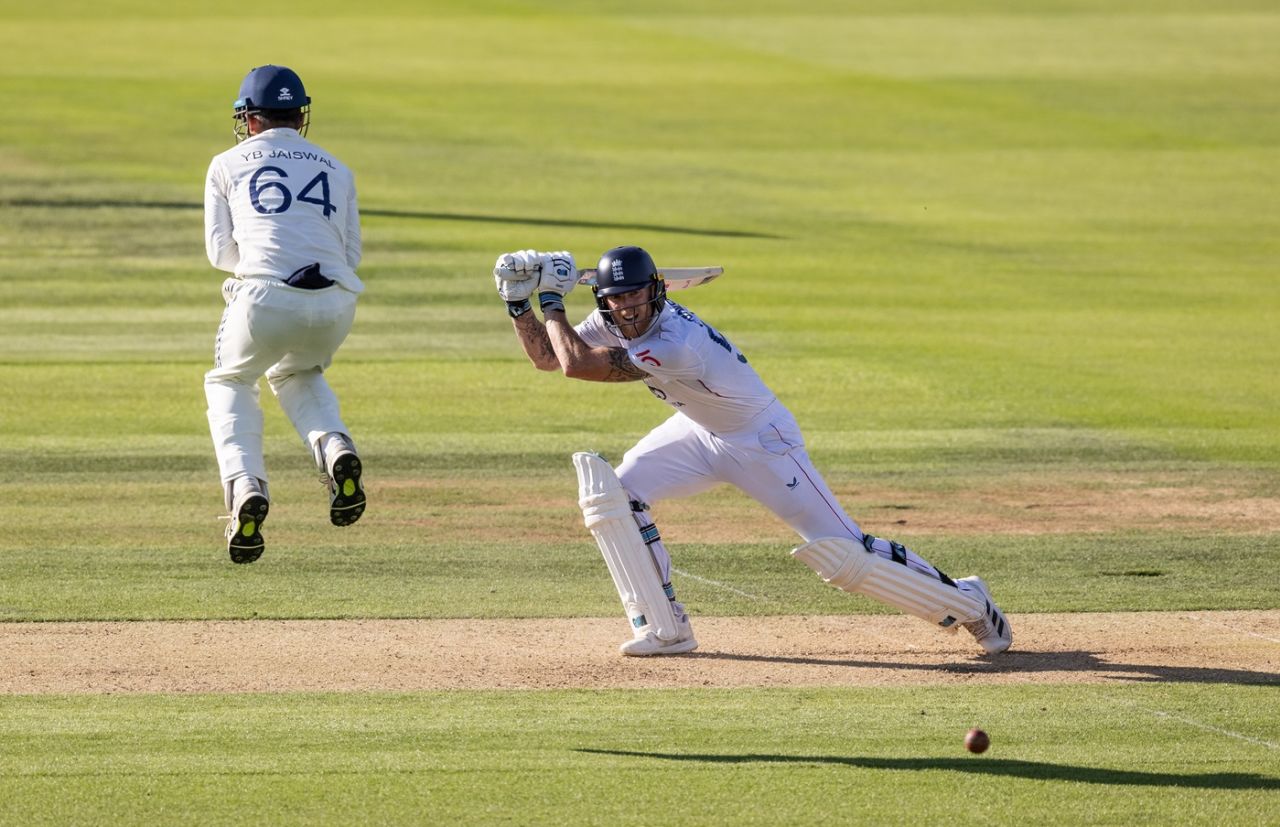Ben Stokes hits one into the offsideo, but the decision didn't go in his favour, England vs India, 3rd Test, Lord's, London, Day 1, July 10, 2025