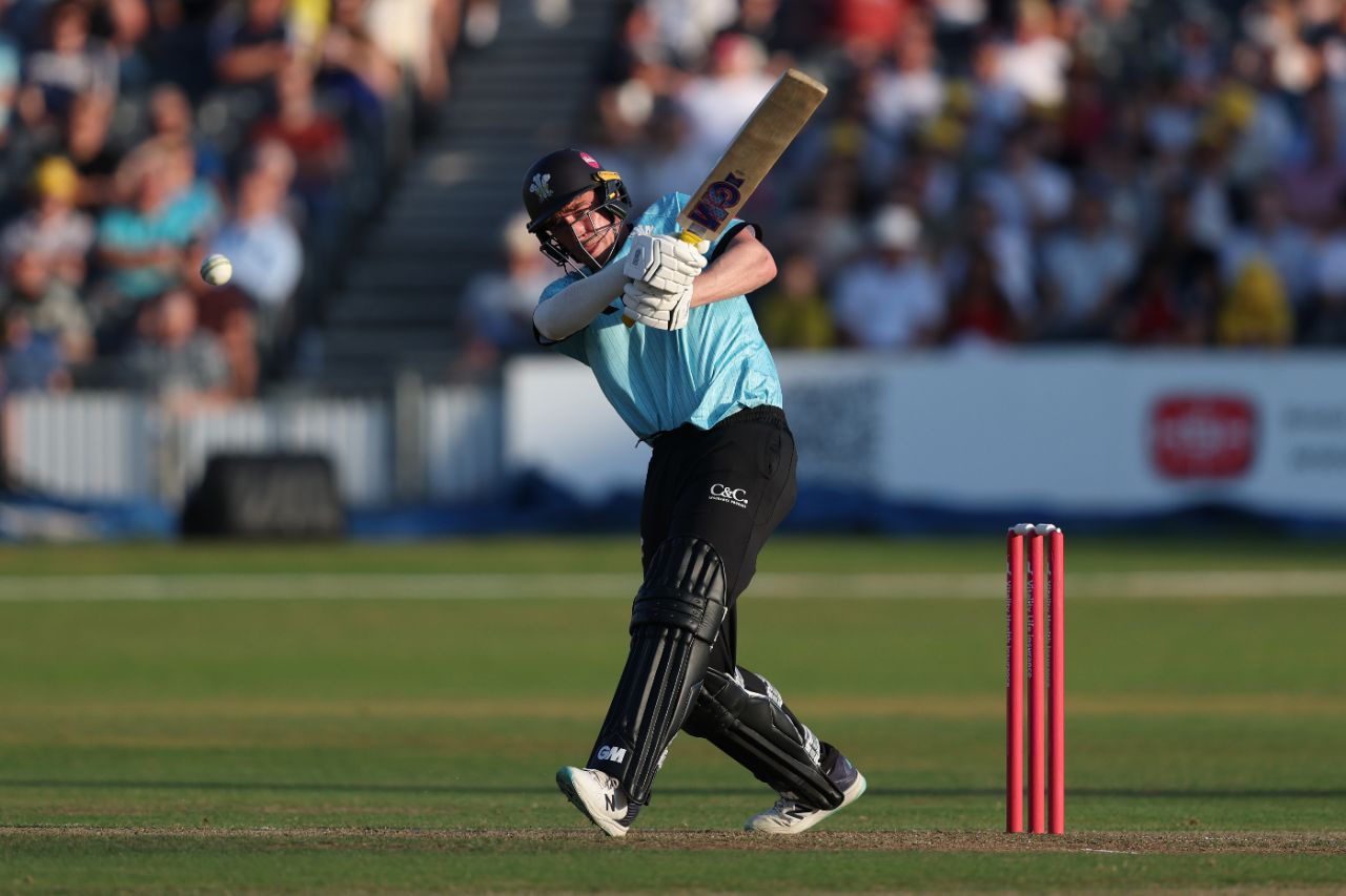 Dan Lawrence in action for Surrey, Gloucestershire v Surrey, Bristol, July 9, 2025