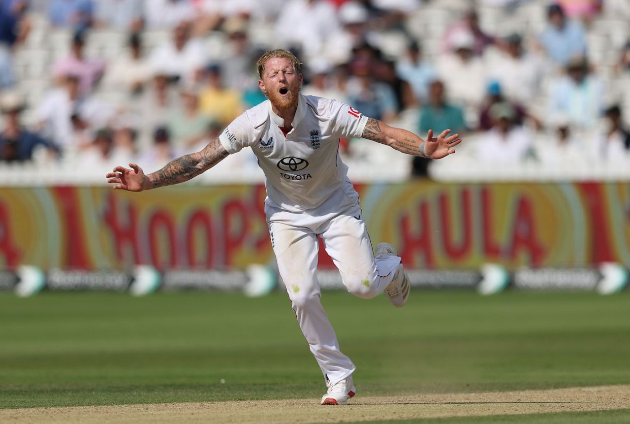 Ben Stokes toiled in a long spell after tea, England vs India, 3rd Test, Lord's, London, 3rd day, July 12, 2025