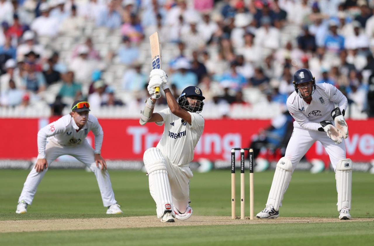 Washington Sundar hit a six over cover, England vs India, 3rd Test, Lord's, 3rd day, July 12, 2025