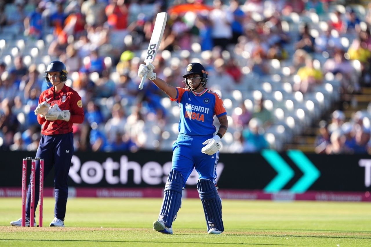 Shafali Verma struck 75 off just 41 balls, England vs India, 5th Women's T20I, Edgbaston, July 12, 2025
