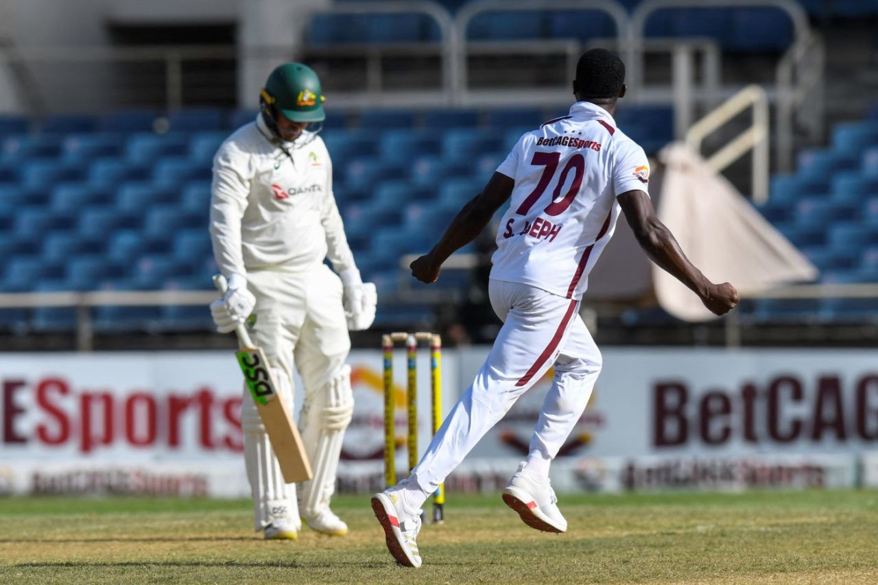 Shamar Joseph removed Usman Khawaja, West Indies vs Australia, 3rd Test, Kingston, Day 1, July 12, 2025