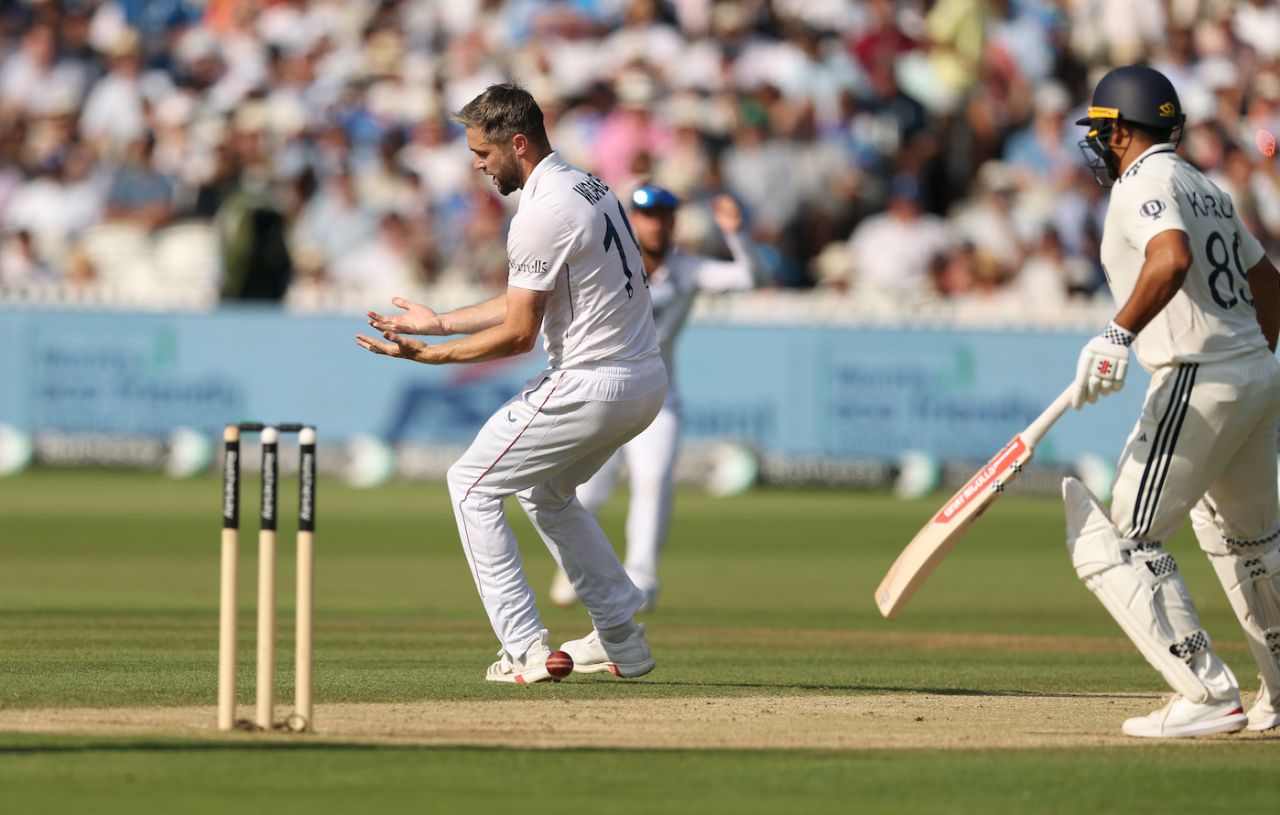 Chris Woakes dropped KL Rahul on 5, England vs India, 3rd Test, Lord's, 4th day, July 13, 2025