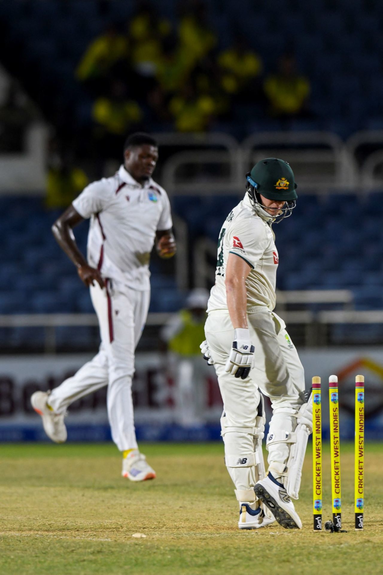 Alzarri Joseph knocked over Steven Smith, West Indies vs Australia, 3rd Test, Kingston, Day 2, July 13, 2025