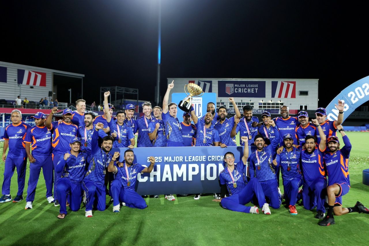 MI New York, MLC champions for a second time, MI New York vs Washington Freedom, MLC 2025 final, Dallas, July 13, 2025