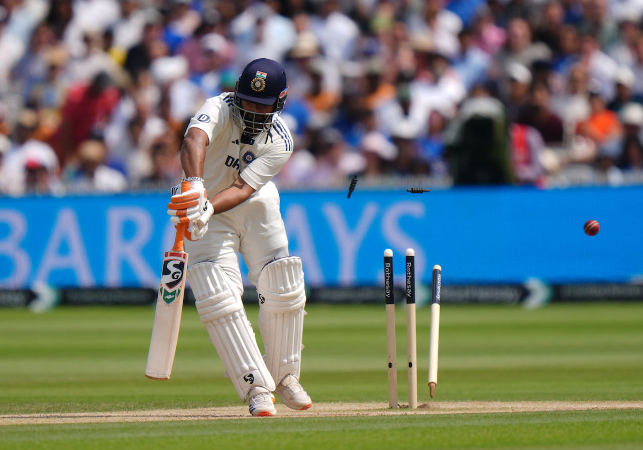 Rishabh Pant lost his off stump on his 12th ball, England vs India, 3rd Test, Lord's, London, Day 5, July 14, 2025