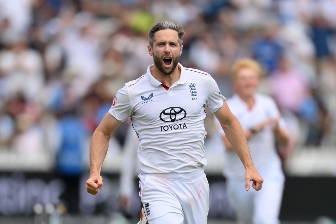 Chris Woakes is off on a celebratory run after getting rid of Nitish Kumar Reddy, England vs India, 3rd Test, Lord's, fifth day, July 14, 2025