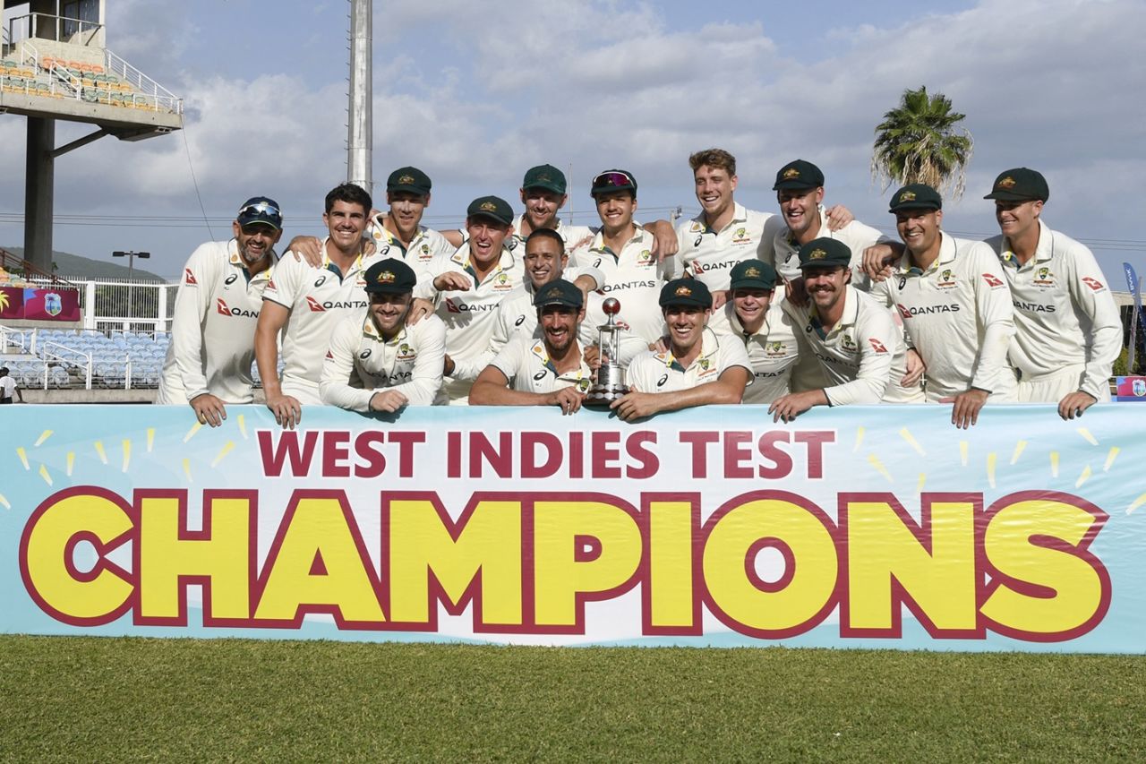 Australia pose after blanking West Indies 3-0, West Indies vs Australia, 3rd Test, Kingston, Day 3, July 14, 2025