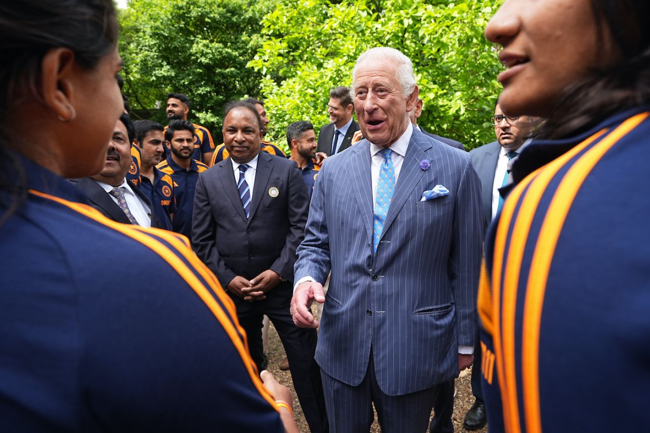 King Charles has a chat with India's players, London, July 15, 2025