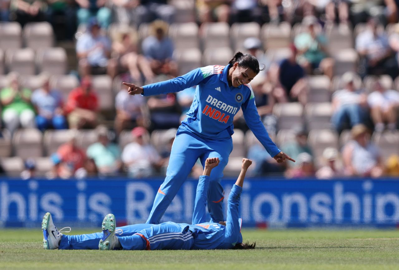 Sneh Rana and Jemimah Rodrigues combined to dismiss Nat Sciver-Brunt, England vs India, 1st women's ODI, Southampton, July 16, 2025