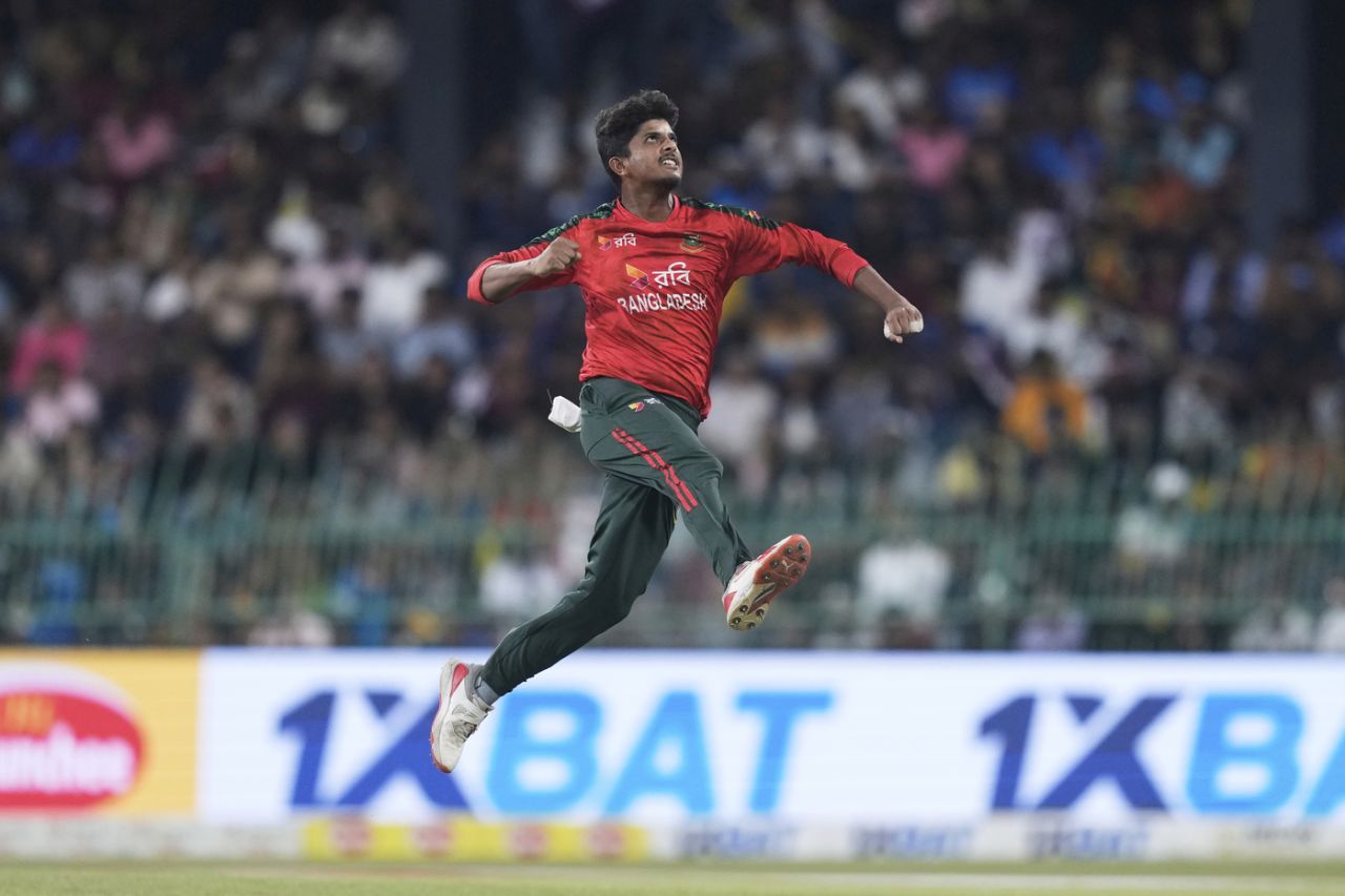 Mahedi Hasan celebrates a wicket, Sri Lanka vs Bangladesh, 3rd T20I, Colombo (RPS), July 16, 2025