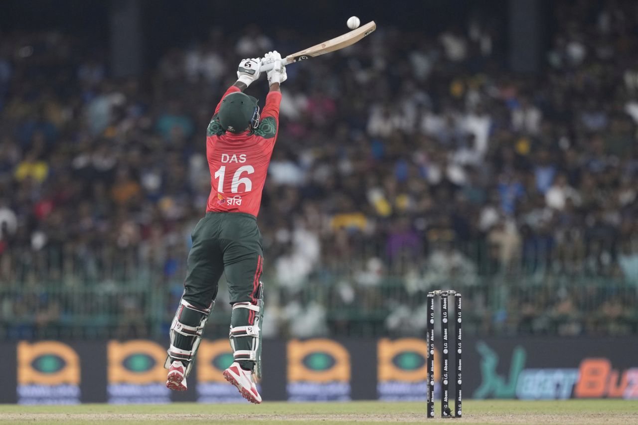 Litton Das plays a shot, Sri Lanka vs Bangladesh, 3rd T20I, Colombo (RPS), July 16, 2025