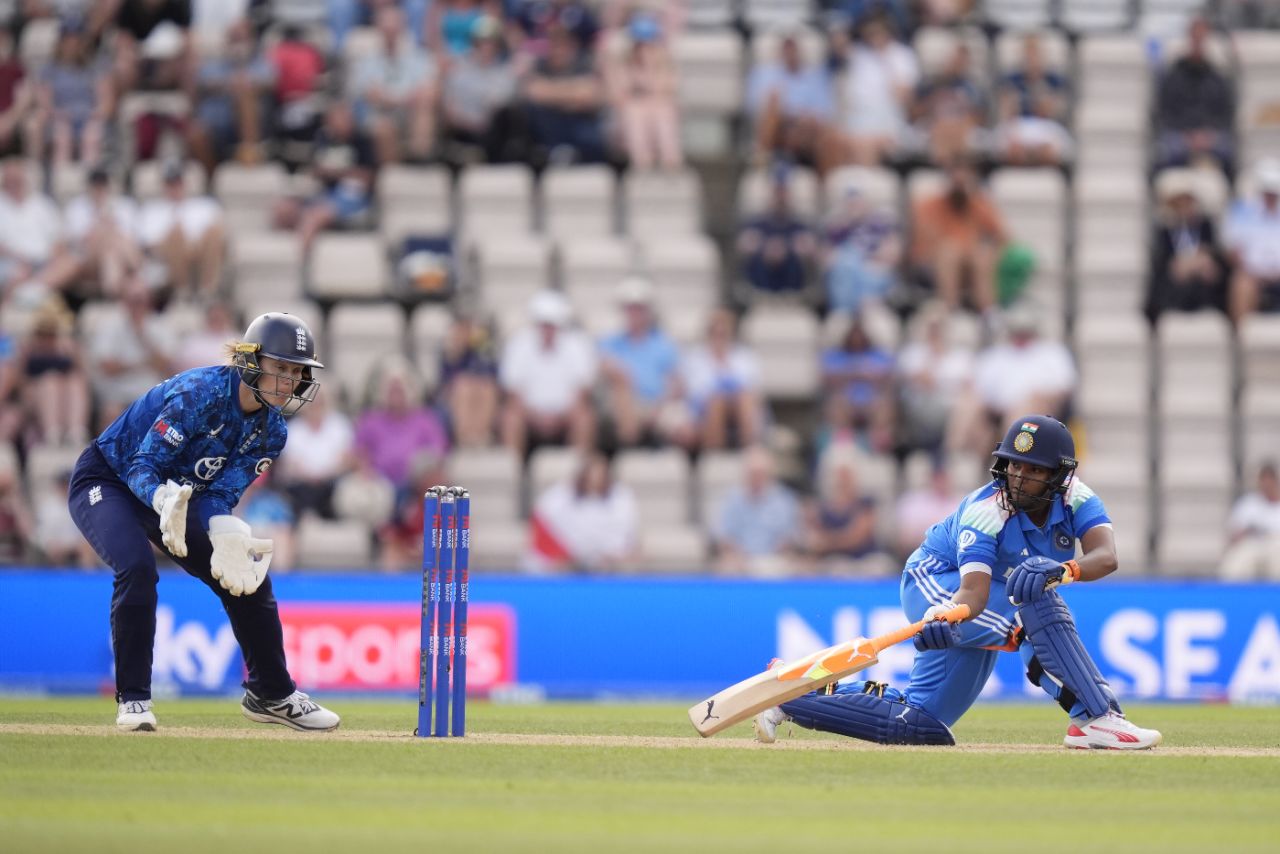 Deepti Sharma unfurled a series of sweeps to lift India, England vs India, 1st women's ODI, Southampton, July 16, 2025