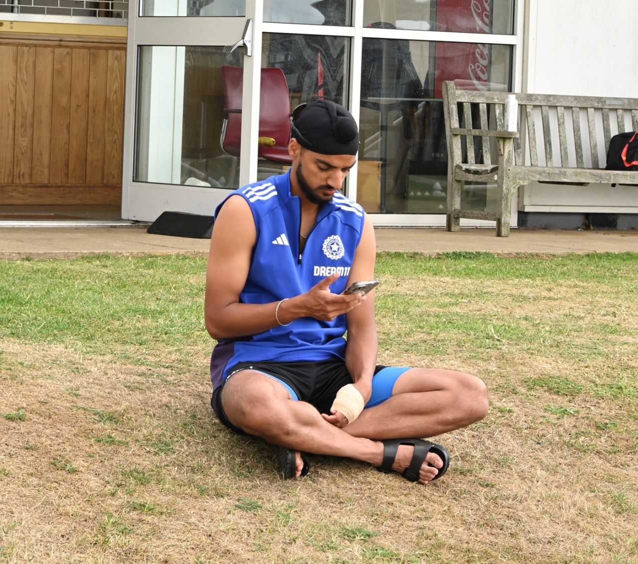 Arshdeep Singh suffered a cut on his finger while intercepting the ball during training, Beckenham, July 17, 2025 