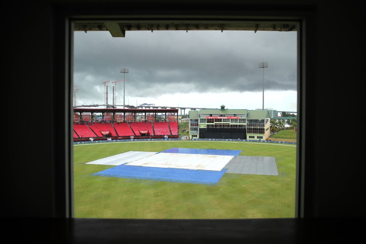 Rain delayed the start for close to 90 minutes, Central Stags vs Rangpur Riders, Global Super League, Guyana, July 17, 2025