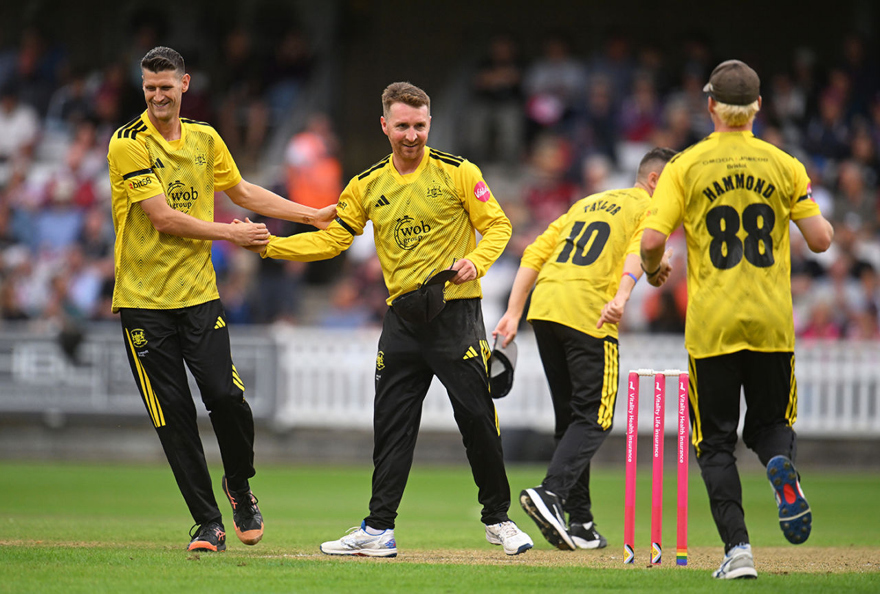 Tom Smith claimed 1 for 29 on his final outing as a professional, Somerset vs Gloucestershire, Men's T20 Blast, Taunton, July 18, 2025