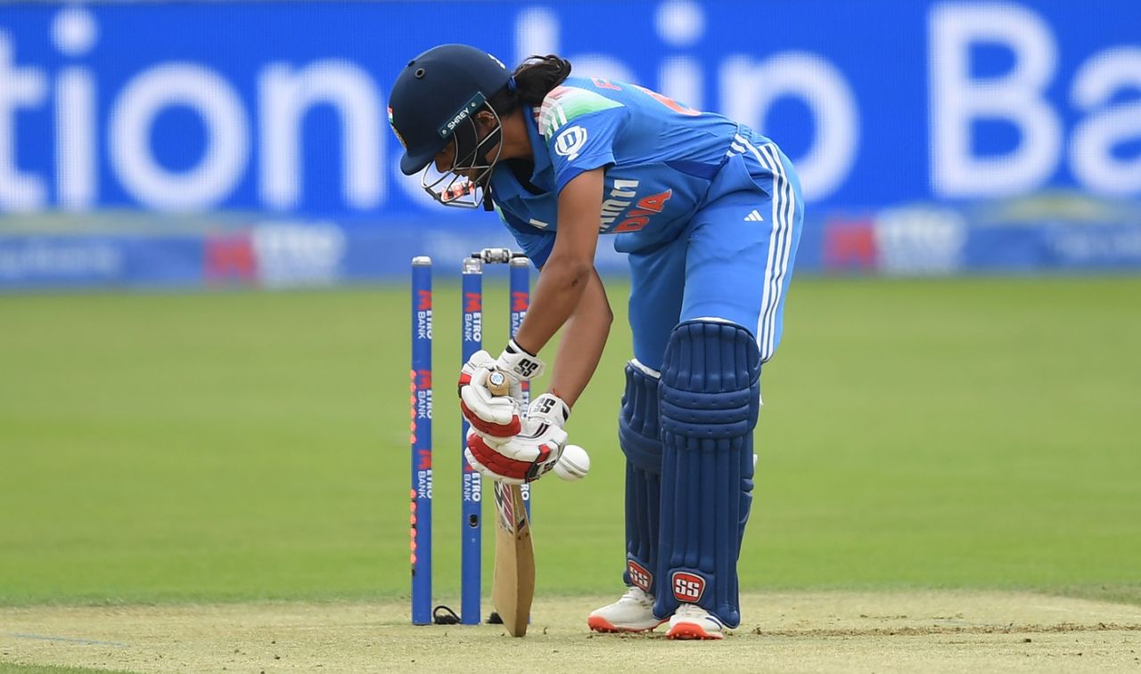 Pratika Rawal fails to dig out a yorker, England vs India, 2nd women's ODI, Lord's, London, July 19, 2025