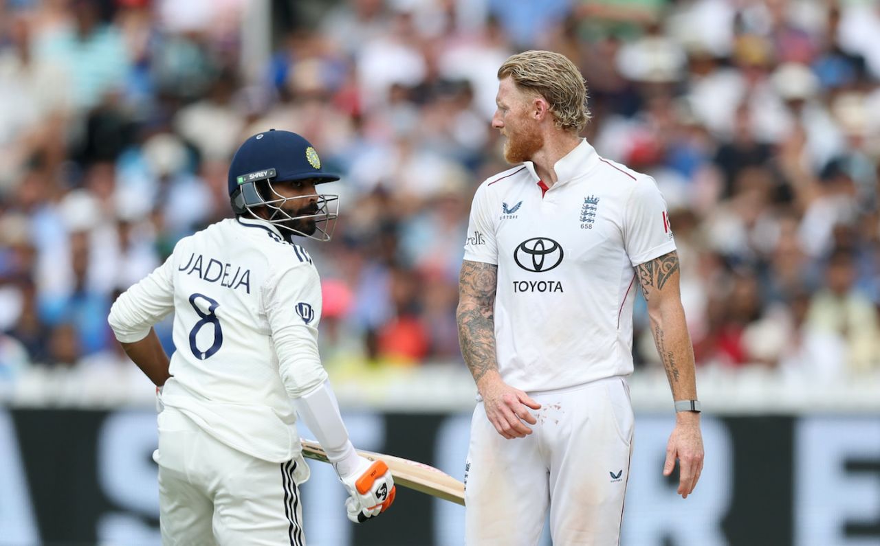 Ben Stokes treats Ravindra Jadeja to a staredown, England vs India, 3rd Test, Lord's, fifth day, July 14, 2025