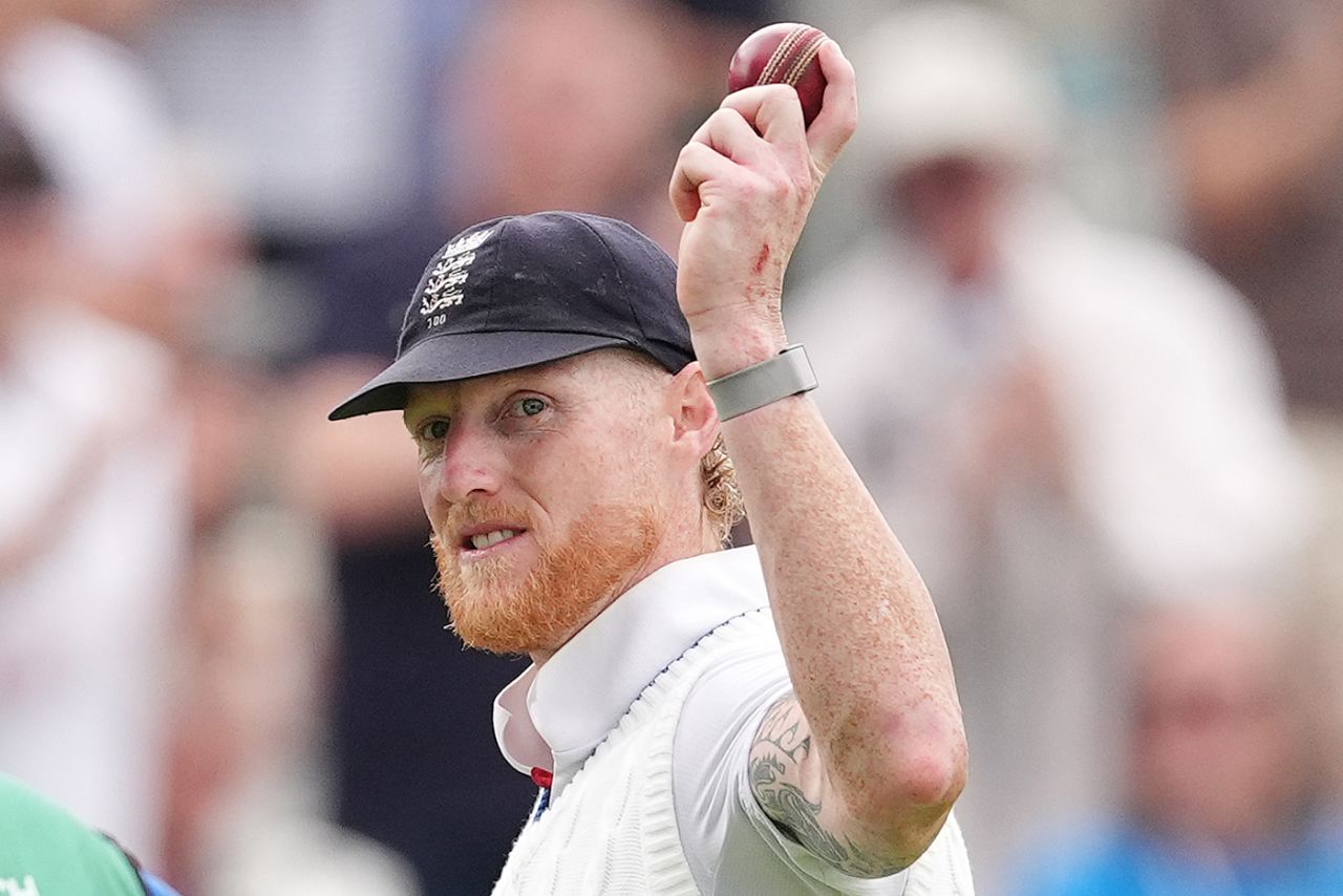 Ben Stokes with the match ball, England vs India, 4th Test, 2nd Day, Manchester, July 24, 2025