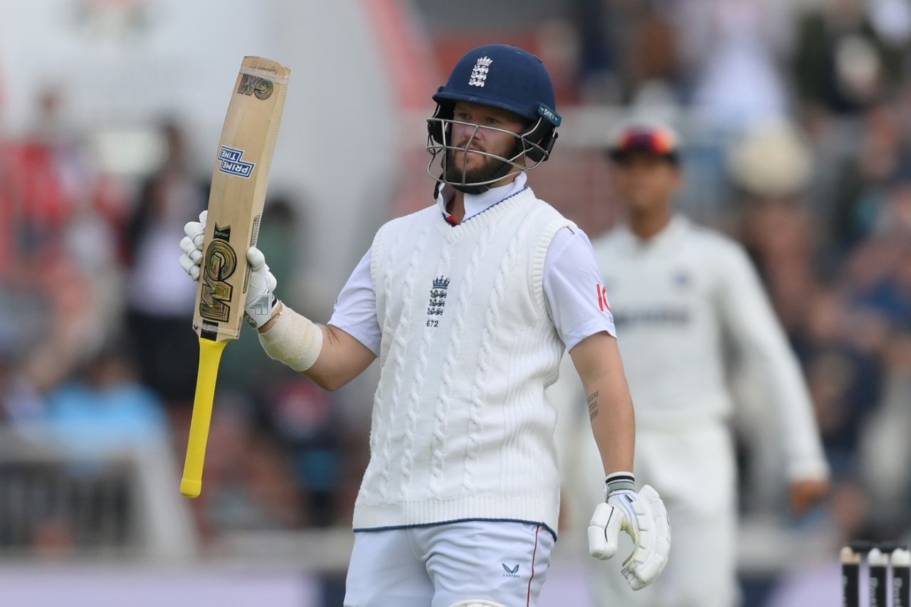 Ben Duckett celebrates his fifty, England vs India, 4th Test, 2nd Day, Manchester, July 24, 2025