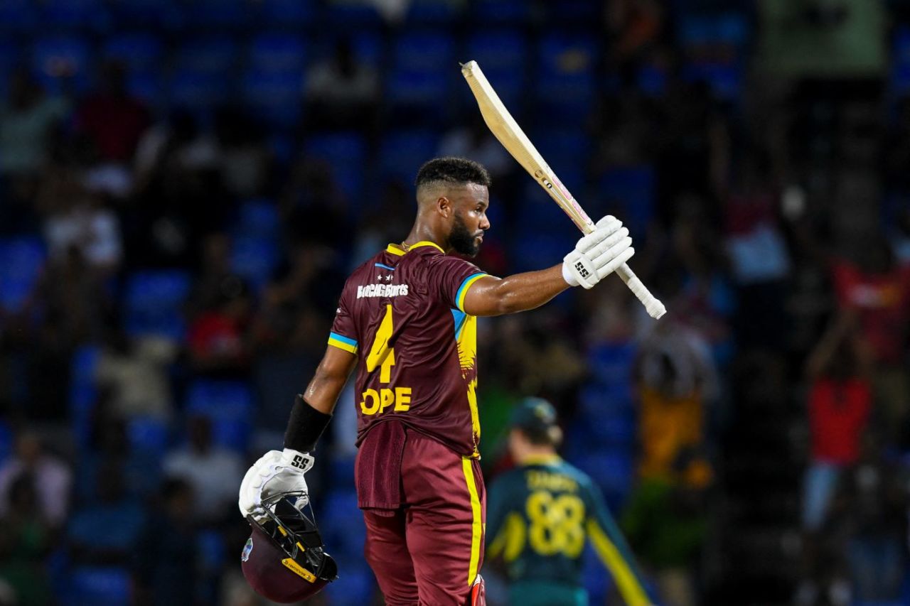 Shai Hope scores his first T20I century, West Indies vs Australia, 3rd T20I, Basseterre, July 25, 2025