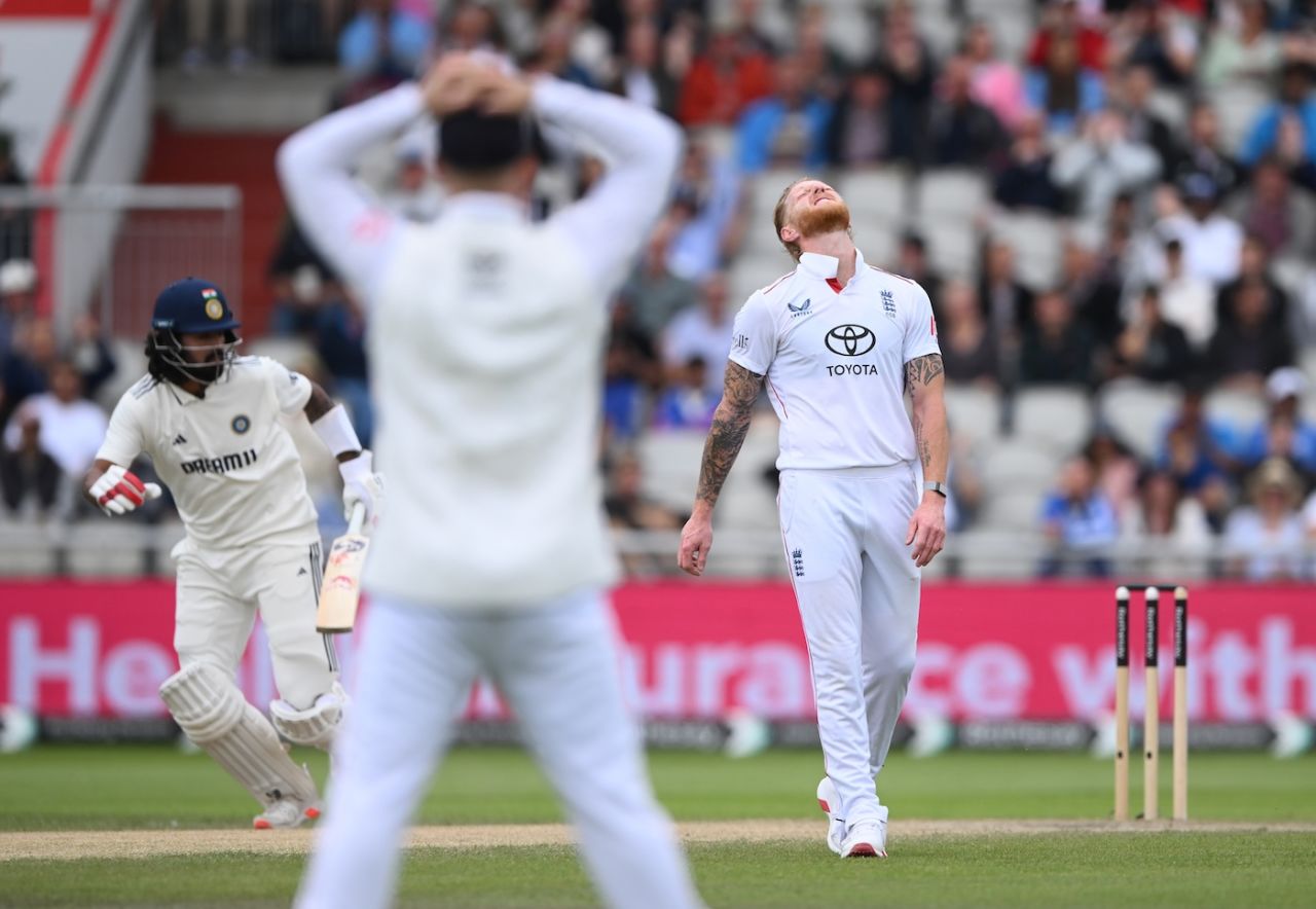 Ben Stokes reacts after Shubman Gill is given a life early in the day, England vs India, 4th Test, Manchester, 5th day, July 27, 2025