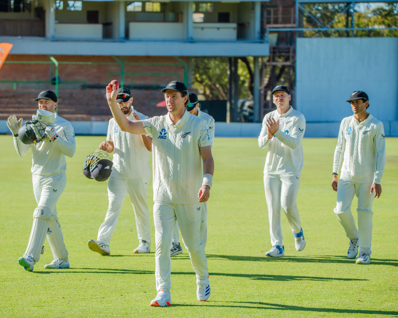 Matt Henry walks off after taking a six-for, Zimbabwe vs New Zealand, 1st Test, 1st Day, Bulawayo, July 30, 2025