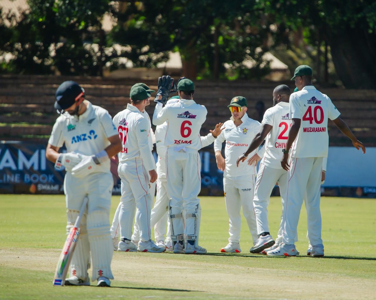 Tanaka Chivanga struck twice after lunch on the second day, Zimbabwe vs New Zealand, 1st Test, 2nd day, Bulawayo, July 31, 2025
