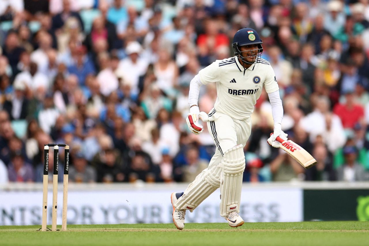 Shubman Gill attempts a run, England vs India, 5th Test, 1st day, The Oval, July 31, 2025