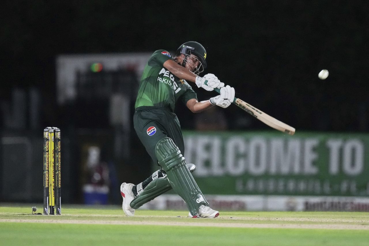 Saim Ayub scored a quick half-century, West Indies vs Pakistan, 1st T20I, Lauderhill, July 31, 2025