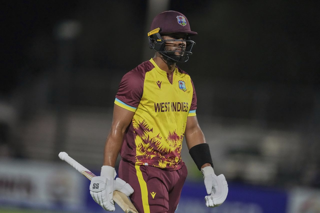 Shai Hope started the series with a single-digit score, West Indies vs Pakistan, 1st T20I, Lauderhill, July 31, 2025