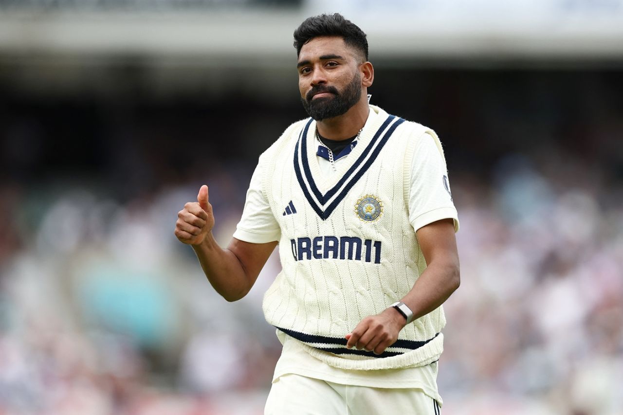 Mohammed Siraj gives a thumbs up after dismissing Jacob Bethell, England vs India, 5th Test, 2nd day, The Oval, August 1, 2025