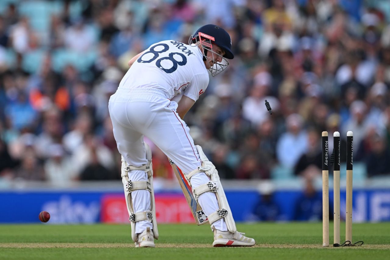 Harry Brook is bowled, England vs India, 5th Test, 2nd day, The Oval, August 1, 2025
