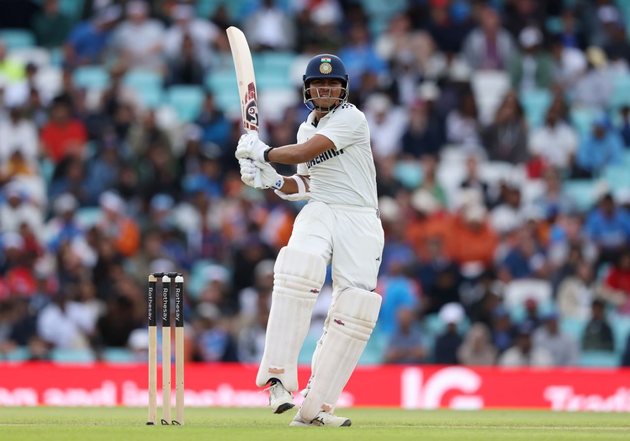 Yashasvi Jaiswal plays a pull, England vs India, 5th Test, 2nd day, The Oval, August 1, 2025