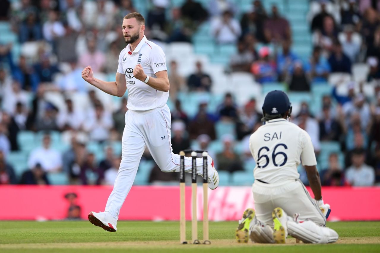 Gus Atkinson removed B Sai Sudharsan for 11, England vs India, 5th Test, 2nd day, The Oval, August 1, 2025