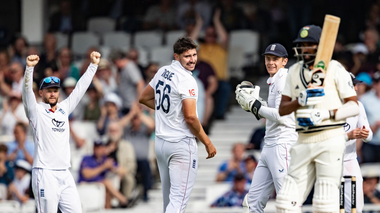 England players react after dismissing Mohammed Siraj, England vs India, 5th Test, 3rd Day, The Oval, August 2, 2025