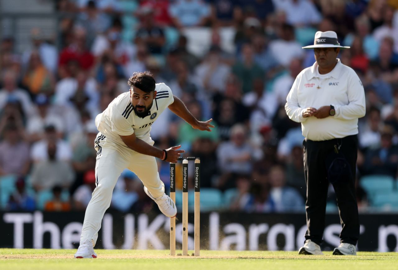 Akash Deep bowls a delivery, England vs India, 5th Test, 3rd Day, The Oval, August 2, 2025