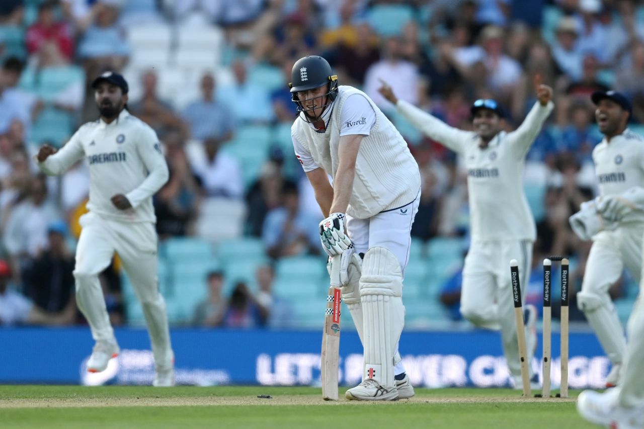 Zak Crawley reacts to being dismissed, England vs India, 5th Test, 3rd Day, The Oval, August 2, 2025