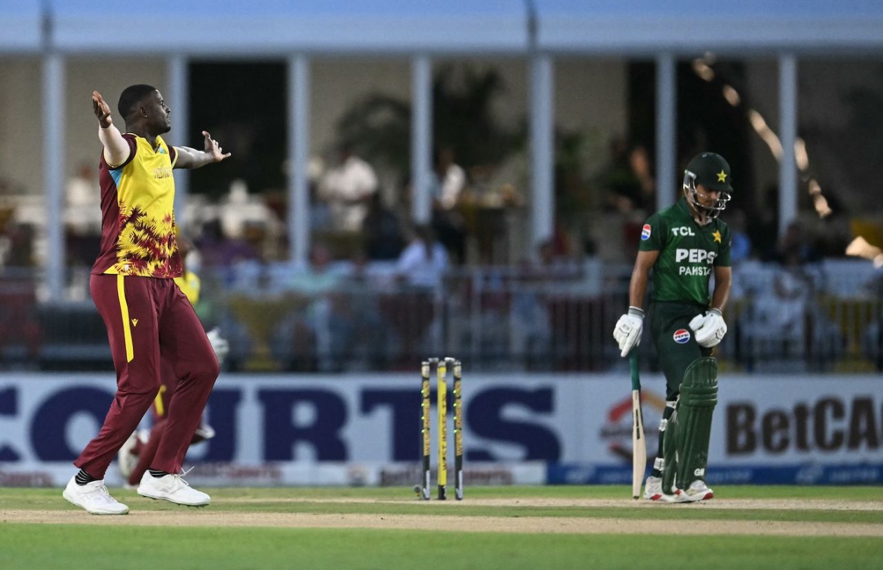 Jason Holder removed Saim Ayub in his first over, West Indies vs Pakistan, 2nd T20I, Lauderhill, August 02, 2025