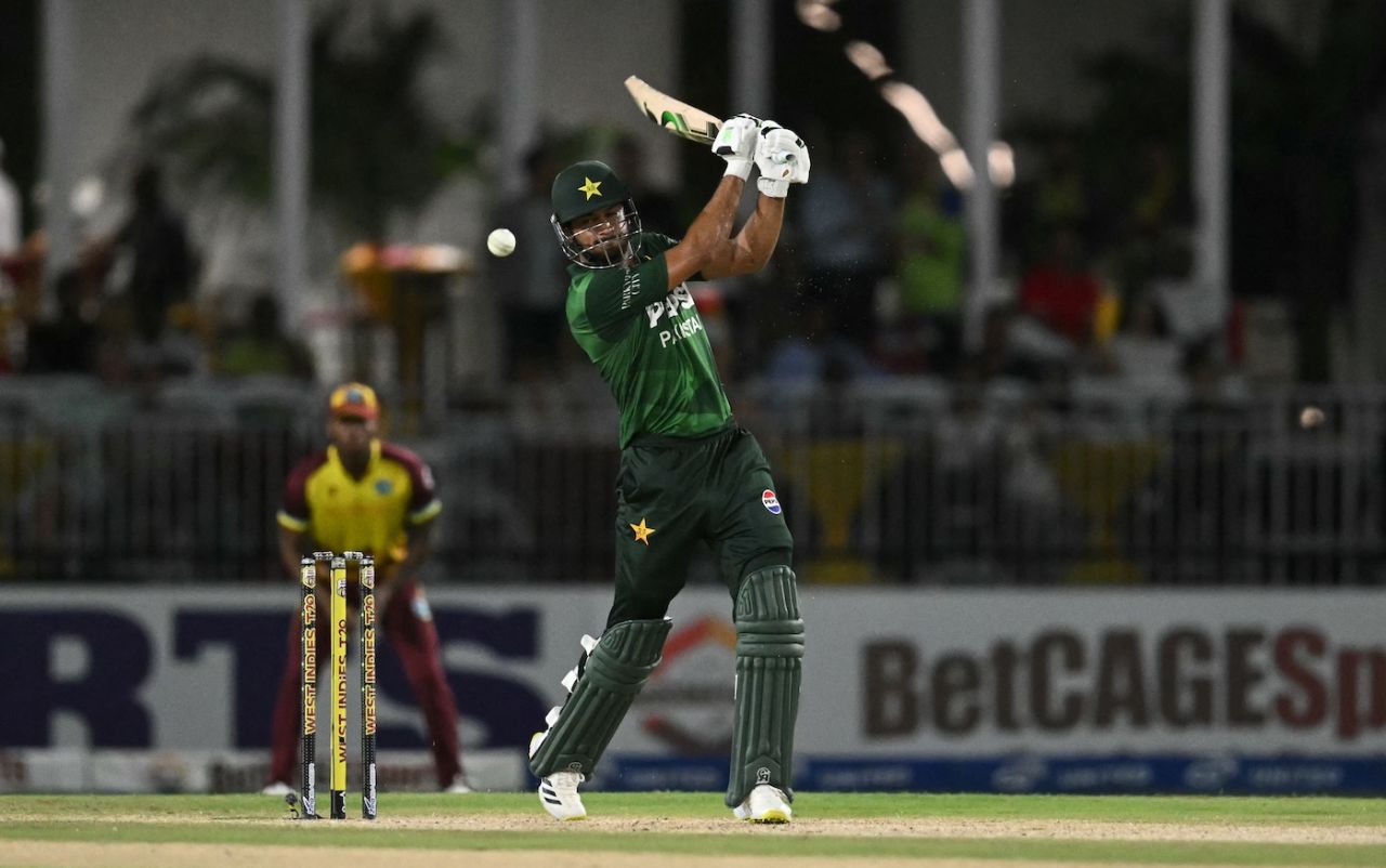 Hasan Nawaz belted some big hits, West Indies vs Pakistan, 2nd T20I, Lauderhill, August 02, 2025
