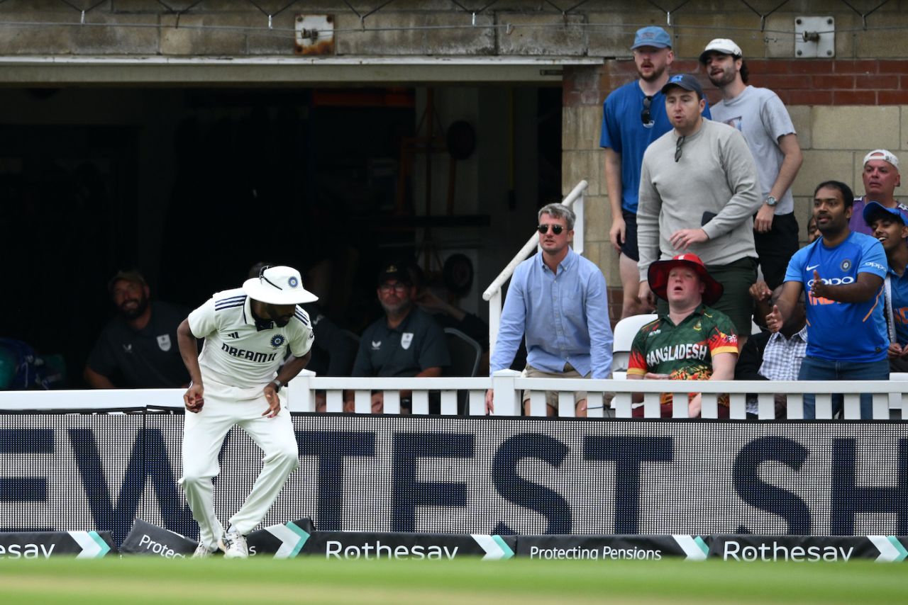 Mohammed Siraj stepped on the fine-leg boundary to hand Harry Brook a reprieve, England vs India, 5th Test, The Oval, 4th day, August 3, 2025