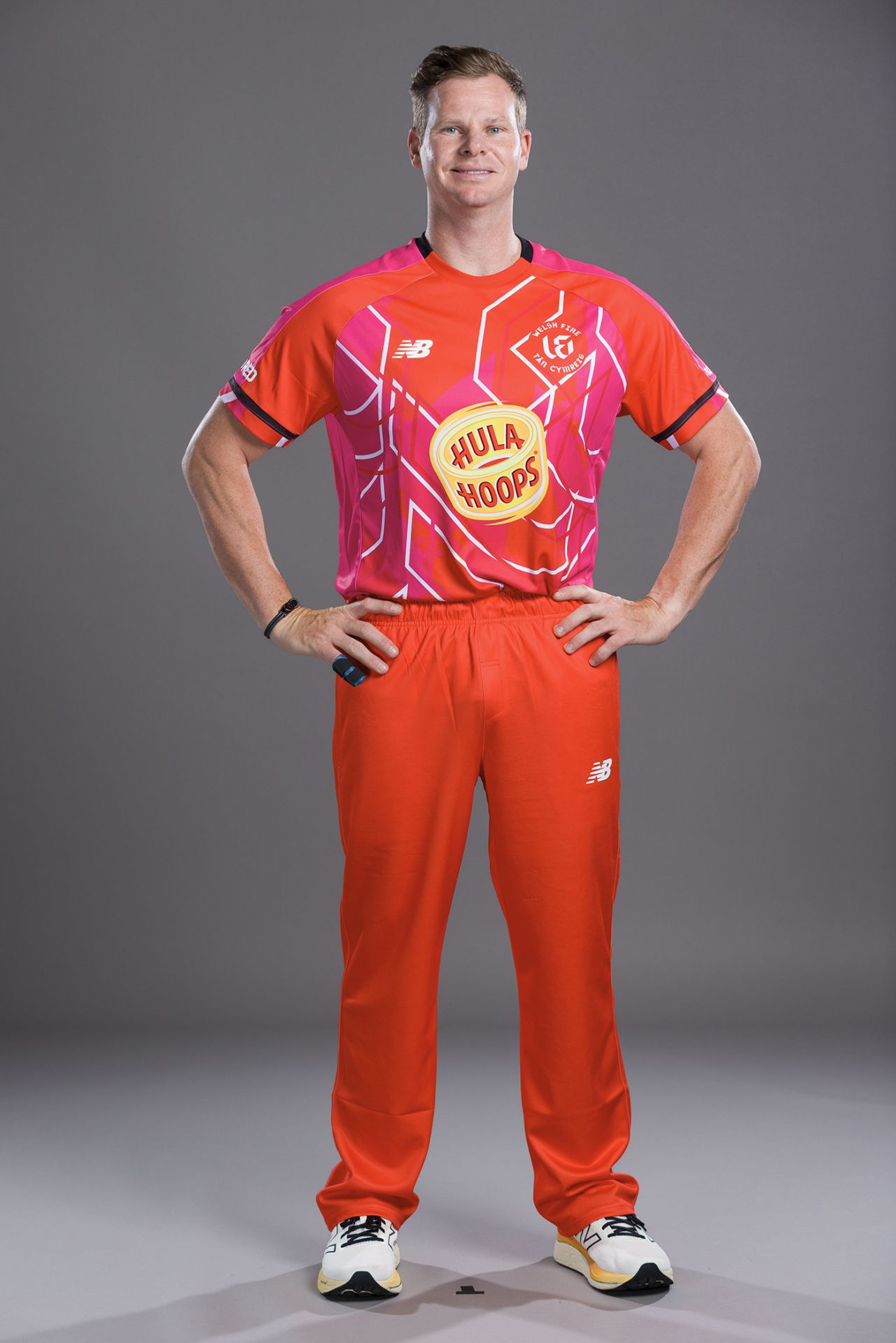 Steven Smith poses in his Welsh Fire kit