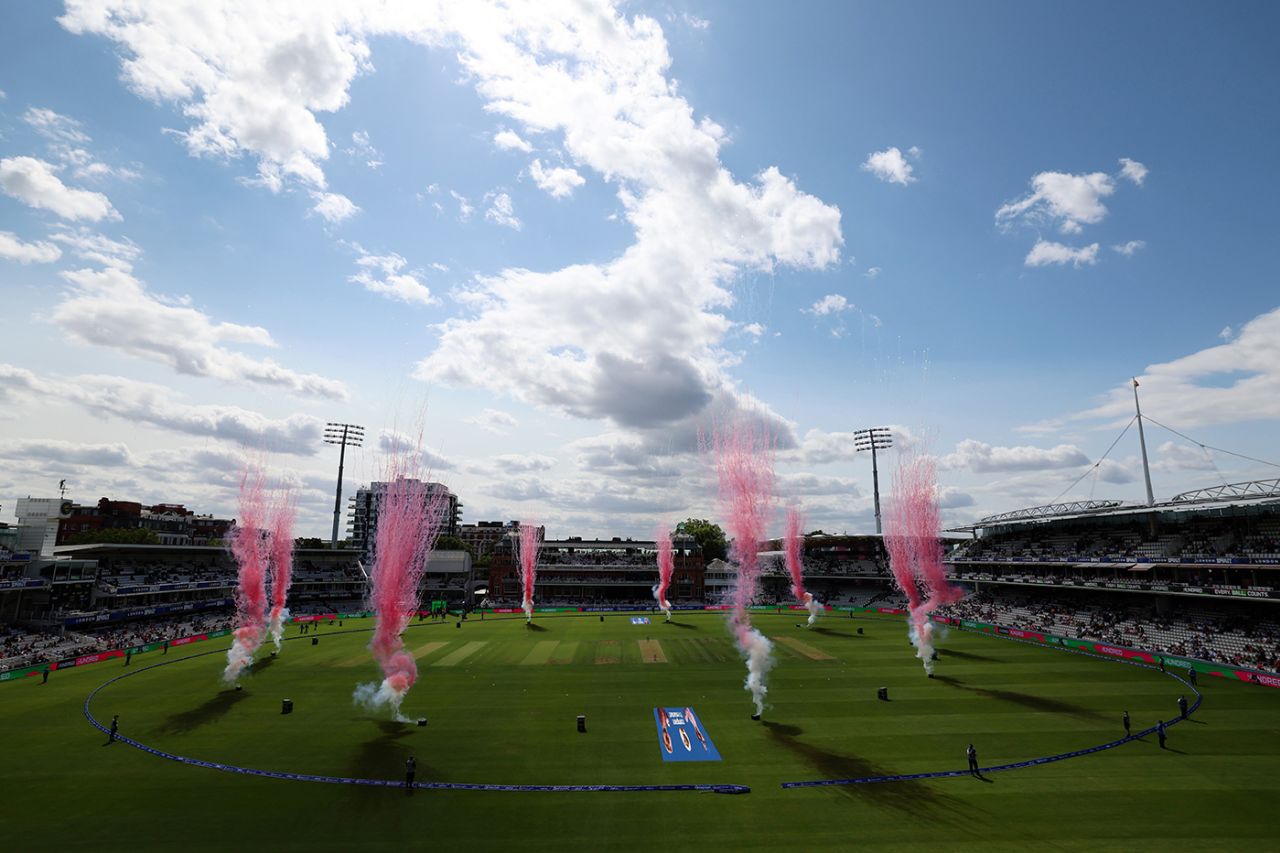 Fireworks greet the start of the women's Hundred, London Spirit vs Oval Invincibles, Women's Hundred, Lord's, August 5, 2025