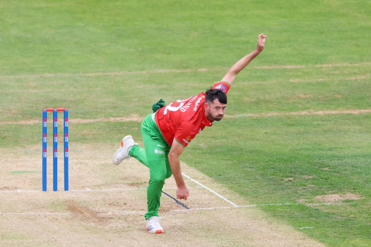 Ian Holland bowls, Metro Bank One Day Cup, Gloucestershire vs Leicestershire, Bristol, August 14, 2024