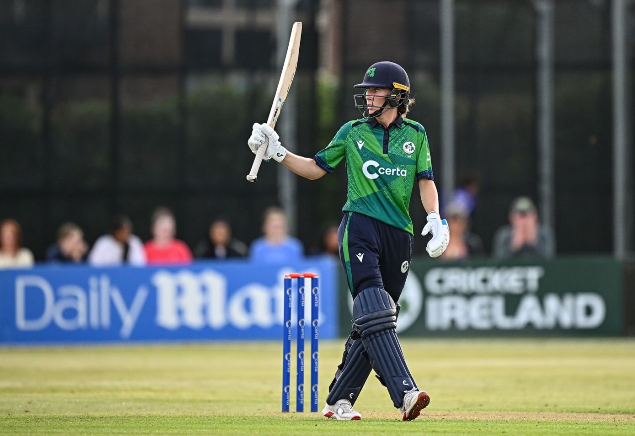 Orla Prendergast notched up a half-century, Ireland vs Pakistan, 2nd women's T20I, Dublin, August 8, 2025