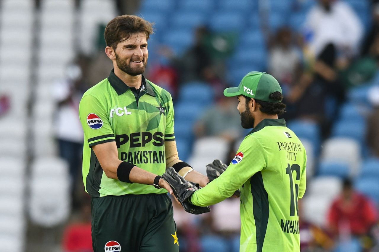 Shaheen Afridi took three of his four wickets with the old ball, West Indies vs Pakistan, 1st ODI, Tarouba, August 9, 2025
