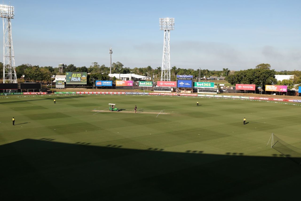 Marrara Oval before hosting its first international in 17 years, Australia vs South Africa, 1st T20I, Marrara Oval, Darwin, August 10, 2025