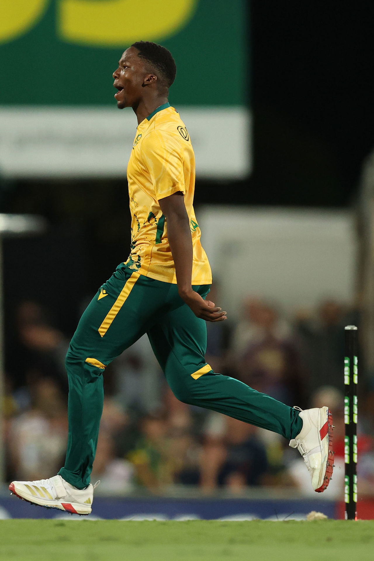 Kwena Maphaka impressed in his first spell, Australia vs South Africa, 1st T20I, Marrara Oval, Darwin, August 10, 2025